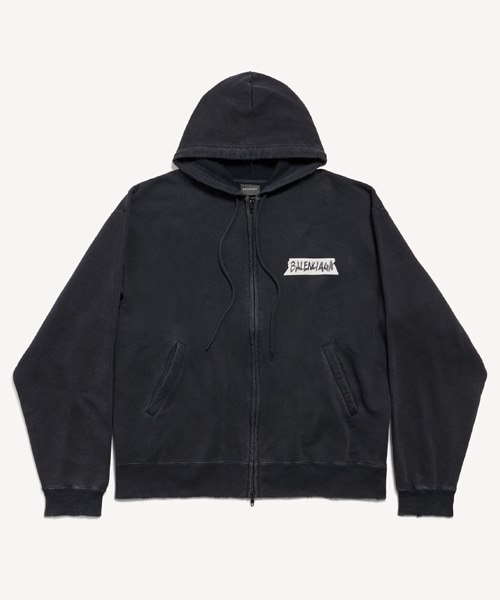 마스킹 테이프 오버사이즈 집업 후디