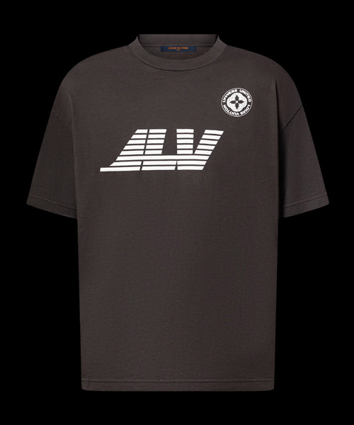 워시드 프린트 코튼 티셔츠