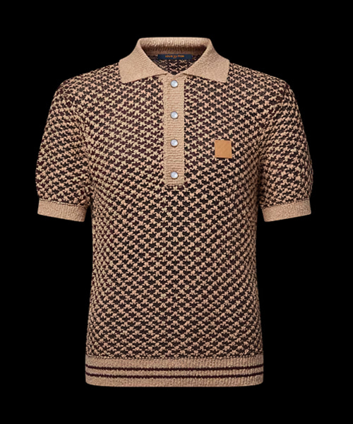 메쉬 숏 슬리브 폴로 니트