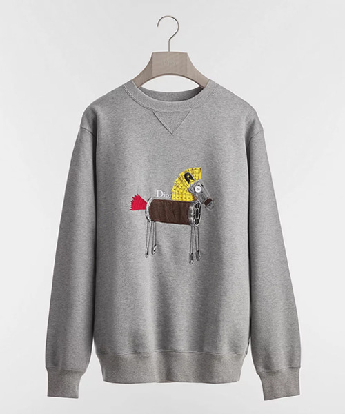 홀스 자수 & 플린트 스웨트셔츠