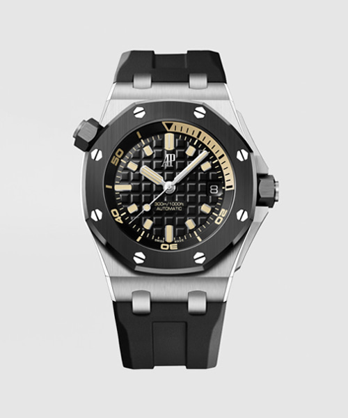 로얄오크 오프쇼어 스틸 세라믹 다이버 검판