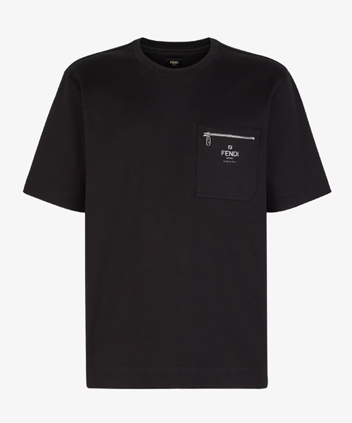 지퍼 포켓 로고 티셔츠