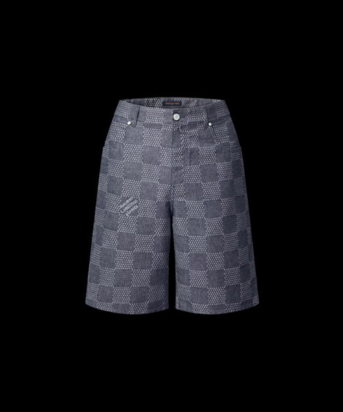 다미에 데님 샴브레이 쇼츠