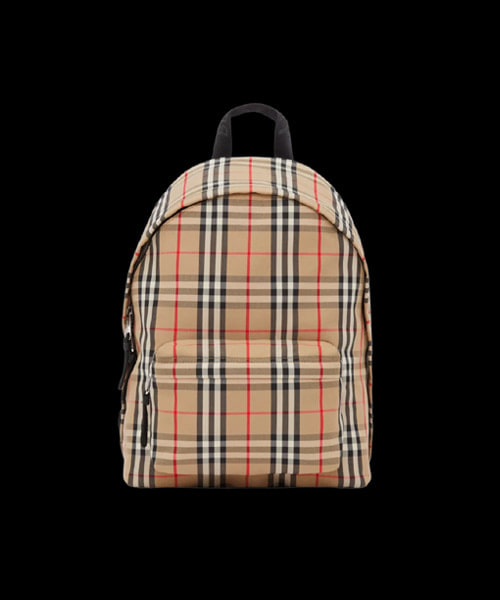 빈티지 체크 나일론 백팩