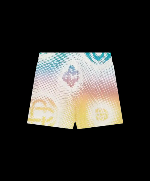 하프톤 로고 실크 쇼츠