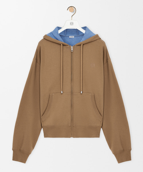 코튼 집업 후디