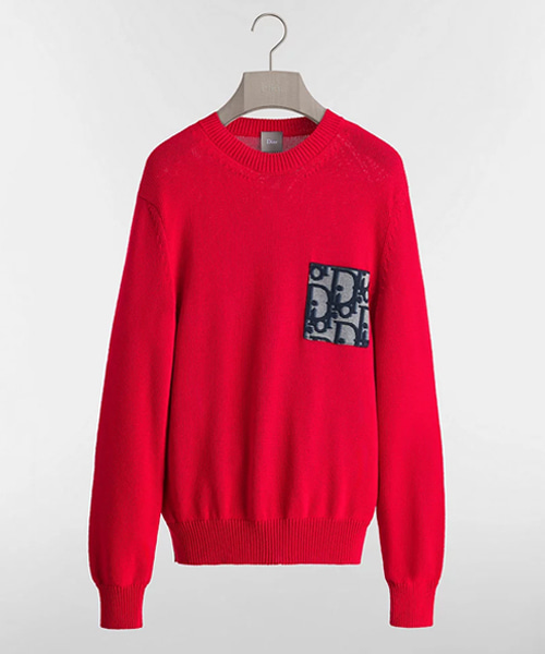 오블리크 코튼 저지 스웨터