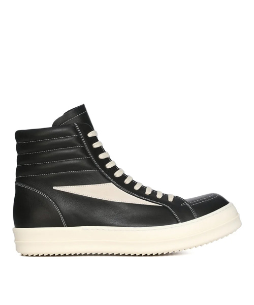 빈티지 스웨이드 트리밍 가죽 하이탑 스니커즈