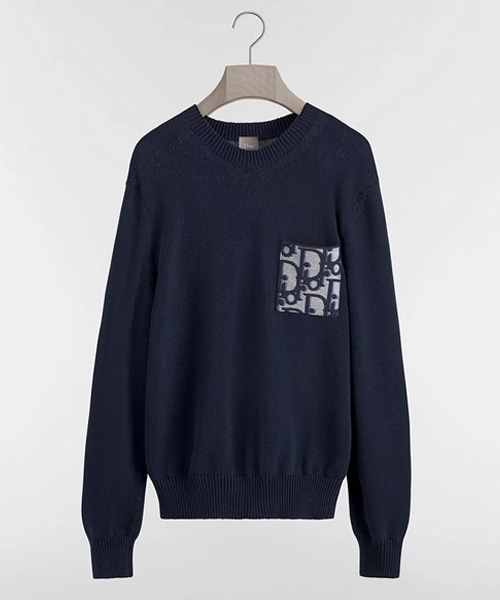 오블리크 코튼 저지 스웨터