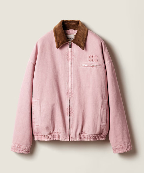 패딩 데님 블루종 재킷