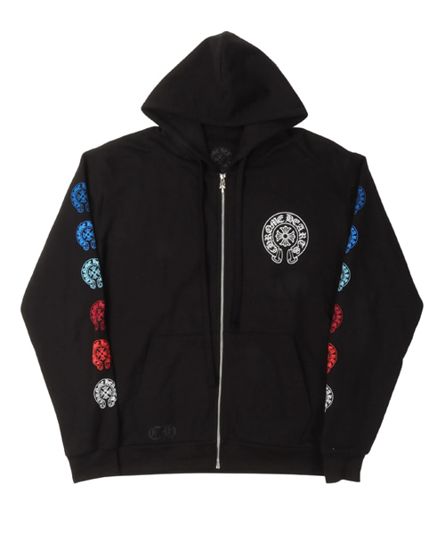 멀티컬러 홀스 슈 로고 집업 후디