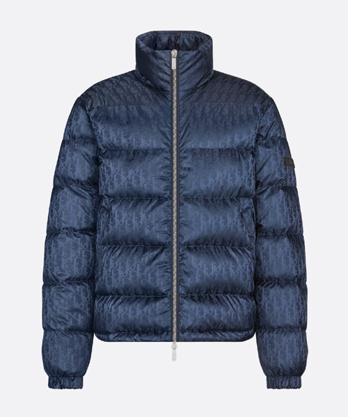 테크니컬 자카드 오블리크 다운 자켓