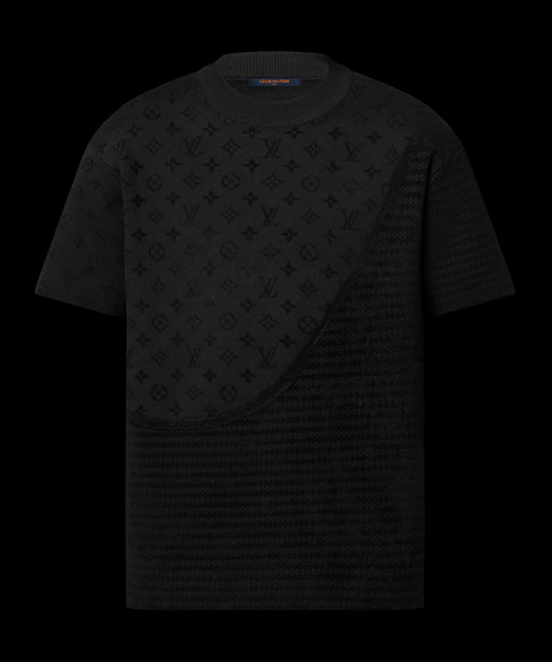 그래픽 자카드 숏 슬리브 크루넥