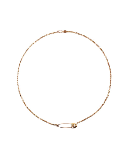 22K 골드 다이아몬드 핀 클립 네크리스