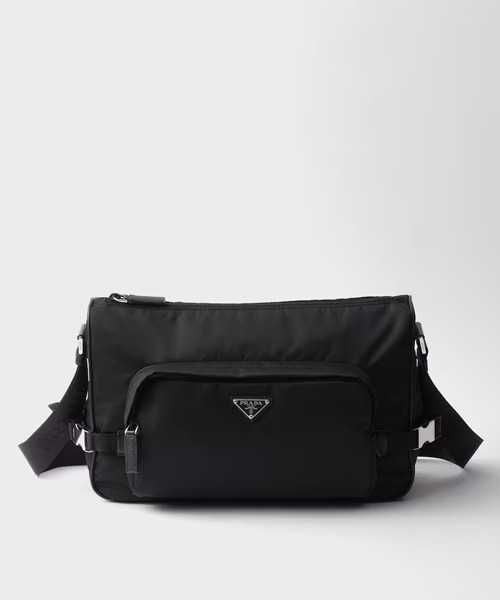 라지 리나일론 및 사피아노 가죽 숄더백