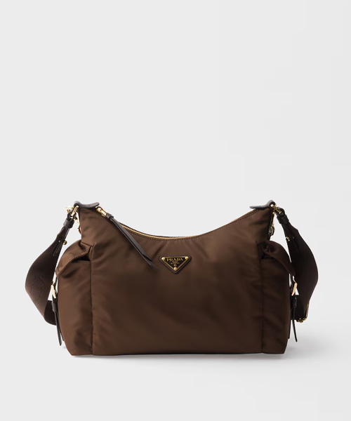 익스플로어 라지 리나일론 및 가죽 핸드백