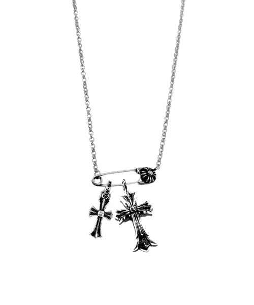 더블 크로스 베이비팻 크로스 네크리스