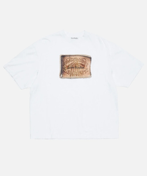 디지털 보우 프린트 코튼 티셔츠