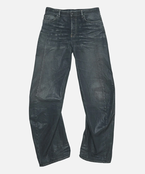 유광 블랙 코팅 루즈핏 진