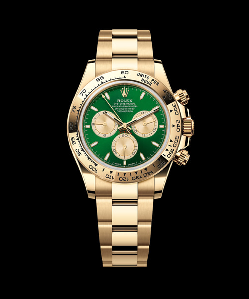코스모그래프 데이토나 (옐로우 골드 / 그린 다이얼) 40mm