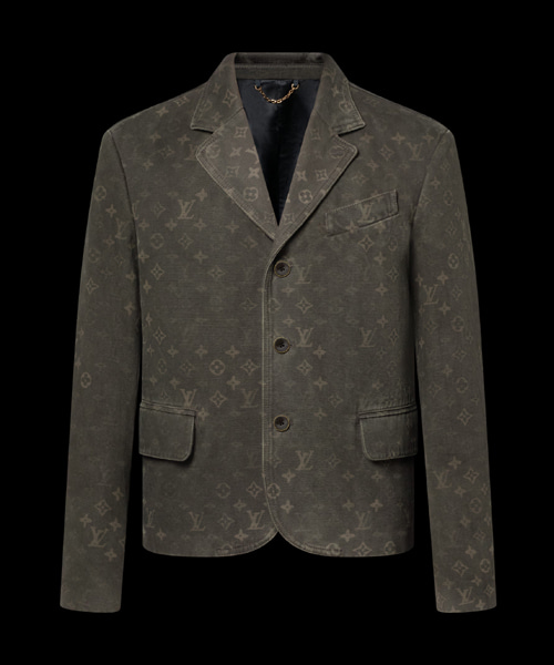 모노그램 왁스드 데님 재킷