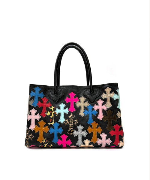 멀티크로스 가죽 패치 토트백