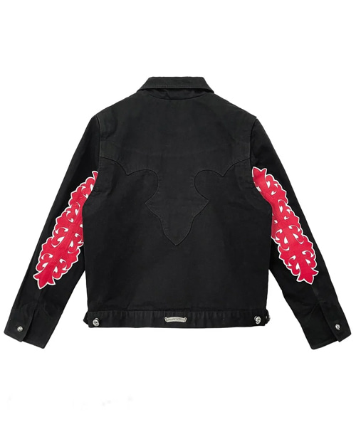 크로스 가죽 패치 데님 자켓