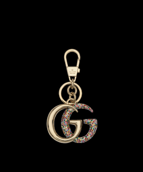 크리스탈 더블 G 키체인