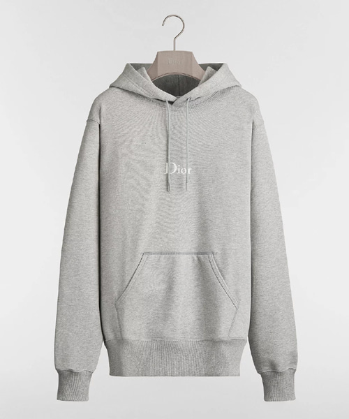 코튼 플리스 자수 후드 스웨트셔츠