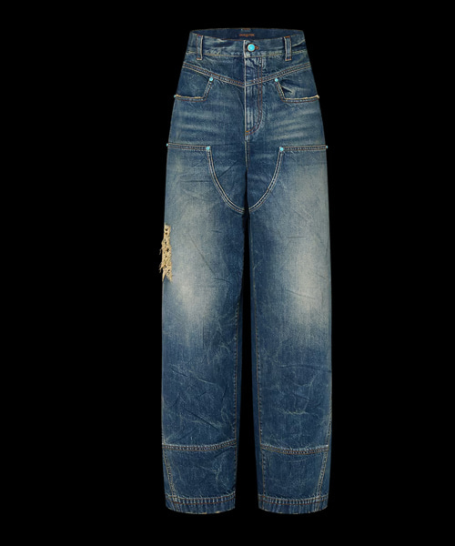 워싱 데님 워크웨어 팬츠