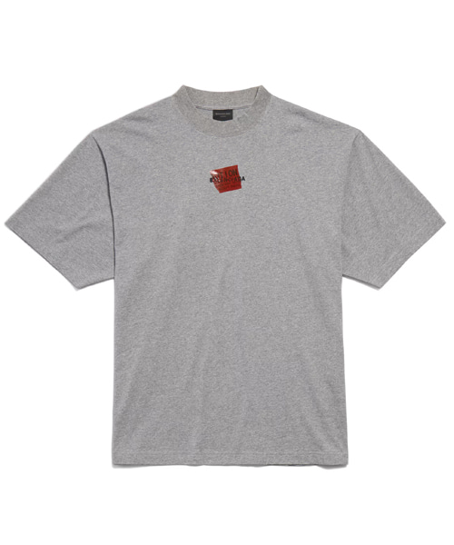 테이프 발렌시아가 백 미디엄 핏 티셔츠