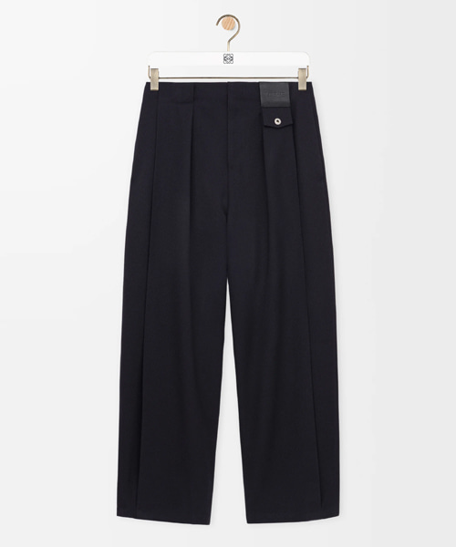 버튼 동전 포켓 울 트라우저 팬츠