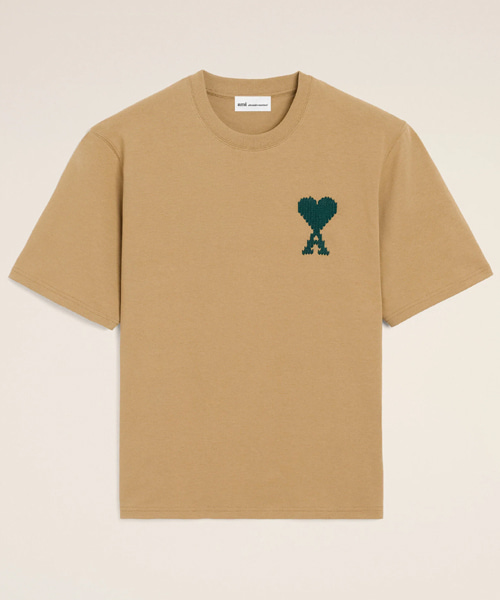 베이지 코튼 아미 드 꾀흐 티셔츠