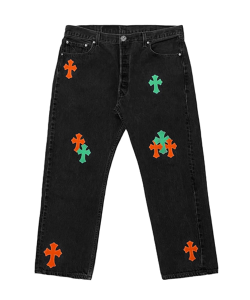 리바이스 501 크로스 가죽패치 진