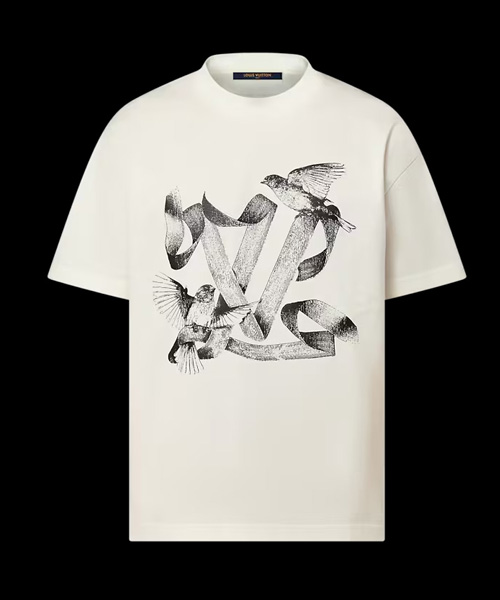 모노그램 프린트 코튼 티셔츠