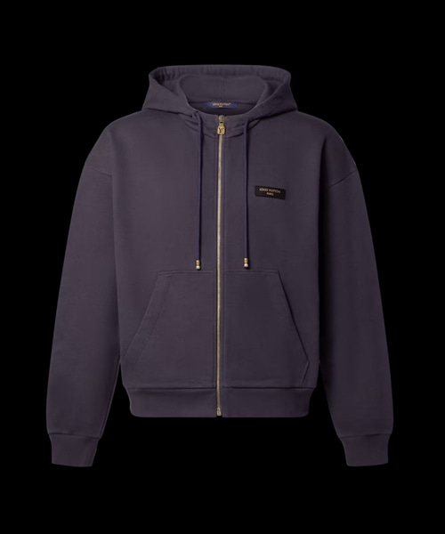 빈티지 지퍼 후디드 블루종