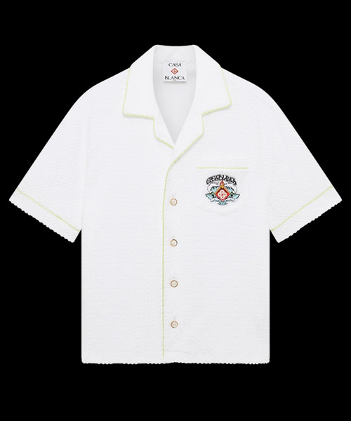 화이트 숏 슬리브 타월링 셔츠