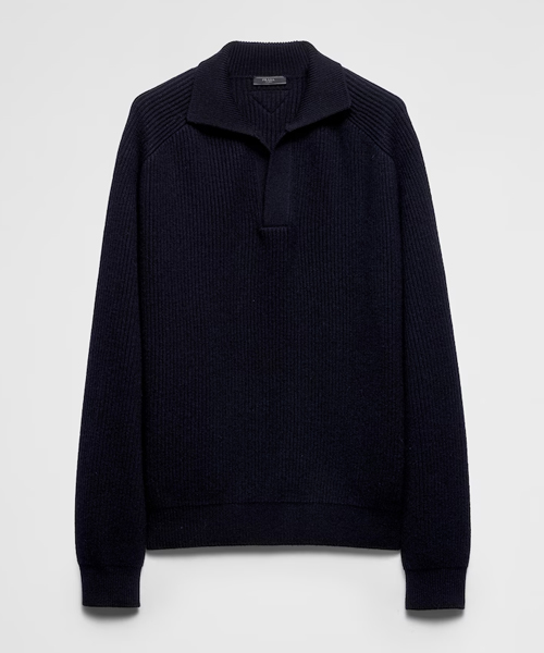 오버사이즈 캐시미어 폴로 스웨터