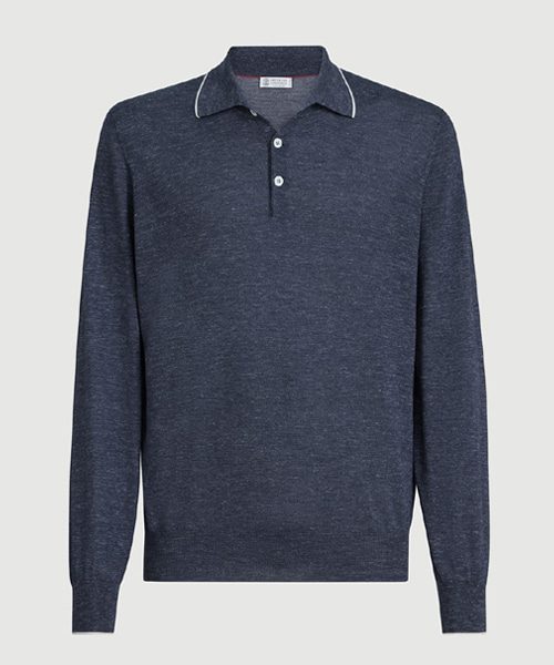 헴프 혼방 니트 폴로 셔츠