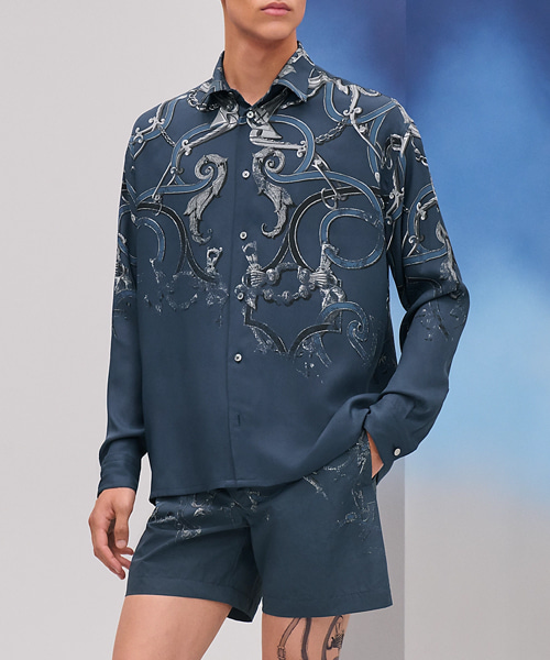 실크 셔츠 (프린트 모델)