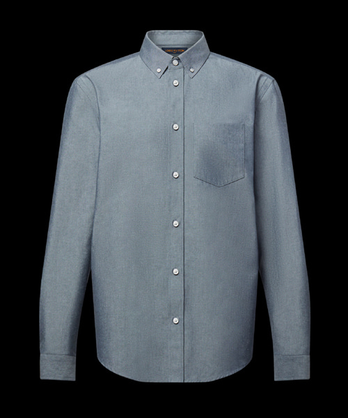 코튼 실크 샴브레이 롱 슬리브드 셔츠