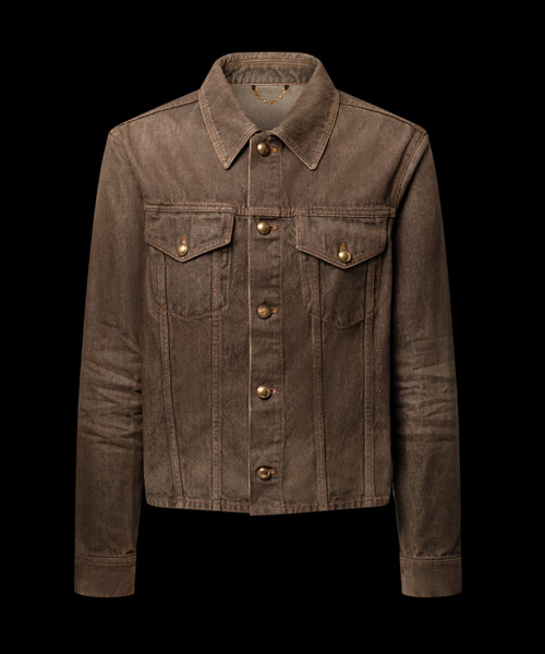 커피 인디고 데님 롱 슬리브드 셔츠 자켓