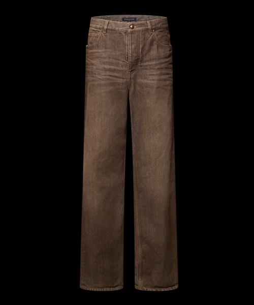 커피 인디고 데님 스케이트 팬츠