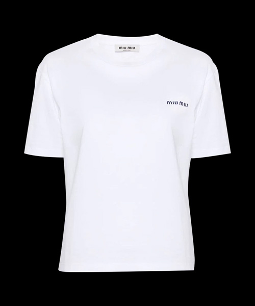 로고 프린트 코튼 티셔츠