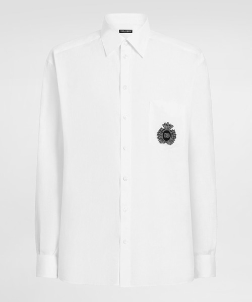 휘장 패치 리넨 셔츠