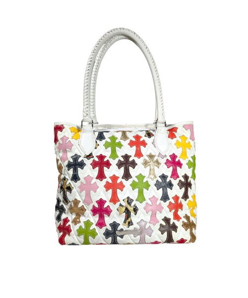 멀티컬러 크로스 패치 토트백