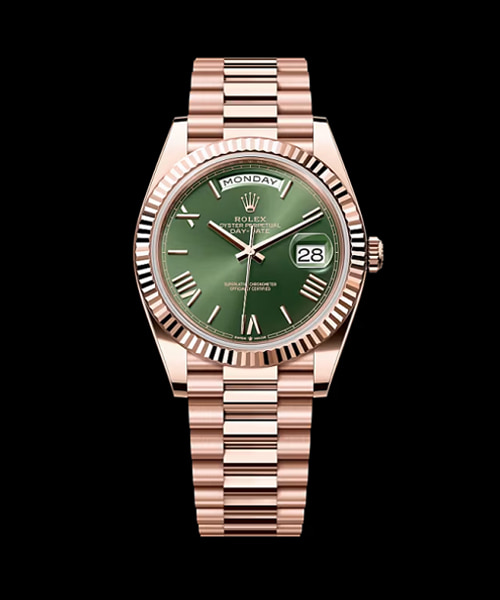 데이 데이트 (에버로즈 골드 / 올리브 그린 다이얼) 40mm