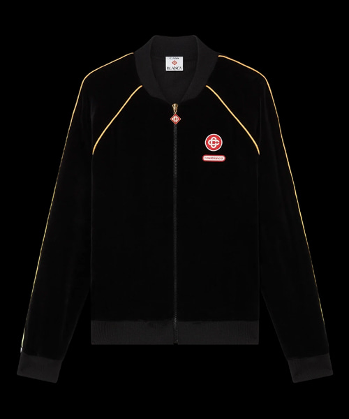 그라디언트 파이핑 벨루어 트랙 재킷