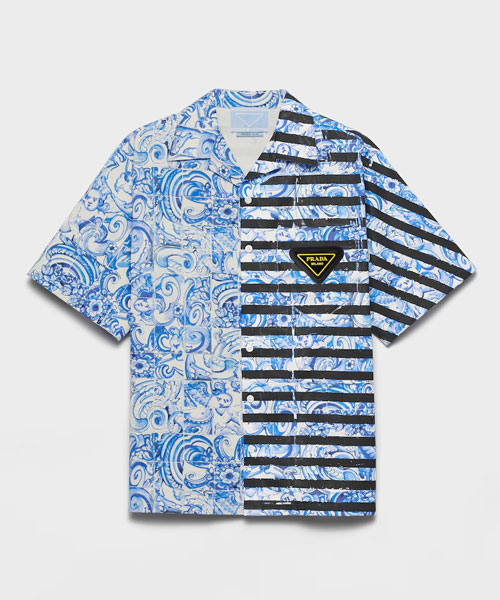 타임캡슐 프린티드 코튼 셔츠