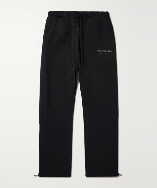 스트레이트 레드 로고 코튼 스웨트 팬츠